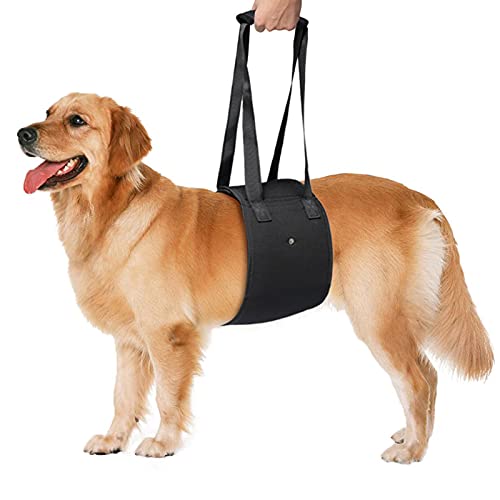 Refoiner 犬用介護ハーネス 歩行補助ハーネス 小中型犬 胴体用 取っ手付き 歩行サポート 後ろ足サポート 散歩用 登山用 運動用 老犬 保護犬 ペット用品 脱着簡単 持ち運びが簡単 お出かけ便利 L