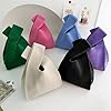 HKYBCF Knotentasche fürs Handgelenk Handgemachte Strick-Handtasche for Damen, Mini-Knoten-Handgelenktasche, weiblich, lässig, Farbe, breite Einkaufstasche, Wiederverwendbare Einkaufstasche(White) #1