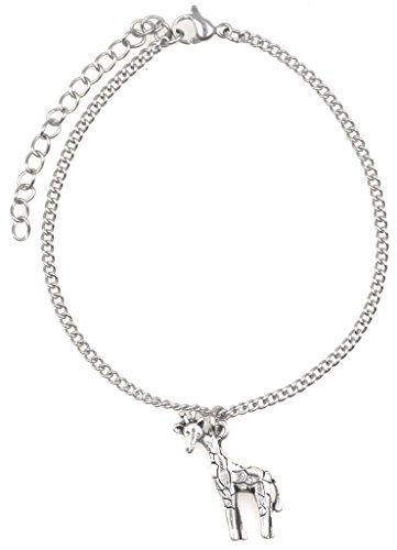 It's All About...You! 7.5” - 9.5” Stainless Steel Ankle Bracelet with Alloy Giraffe 52T