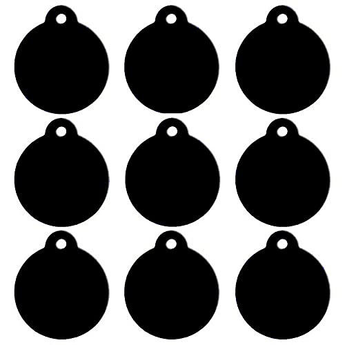 20pcs Pet Dog Cat ID Tag Aluminum Phone Address Round Nameplate Anti-lost Nameplate Pet DIY Collar Accessories Pet Shop Tag-Black_25X23X1MM