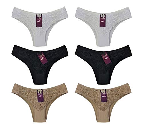 Kit 12 Calcinhas Tanga Renda Frontal Microfibra Bruvi (G)