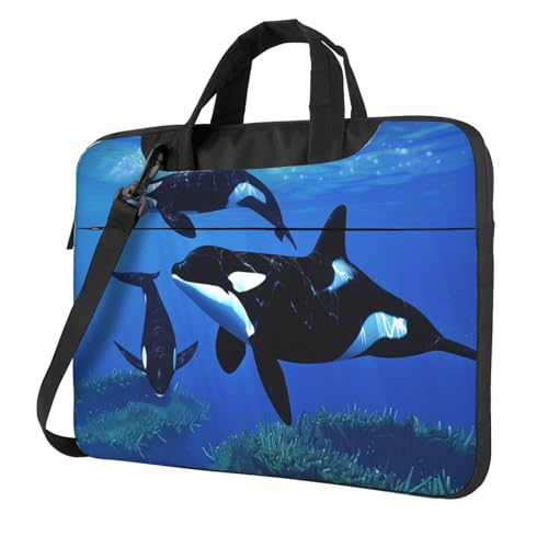 Sac ordinateur portable Killer Whales sacoche antichoc à bandoulière pour voyage