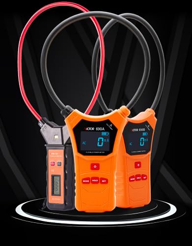 GuliTech Victor/RuoShui 690 690A 690B Coil Length 470mm Current Range 0A - 10000A high Current Leakage Current Clamp Meter(Victor 690B)
