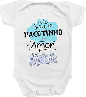 Body Roupa para Bebê Sou o Pacotinho de Amor da Dinda Azul COR:BRANCA;TAMANHO:P