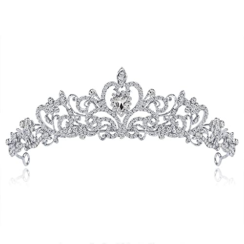 Frauen Kristall Krone Mädchen Strass Tiara Stirnband Prinzessin Königin Haarschmuck Für Hochzeit Junggesellinnenabschied Geburtstag Prom Brautdusche Weihnachten Halloween Kostüm Cover