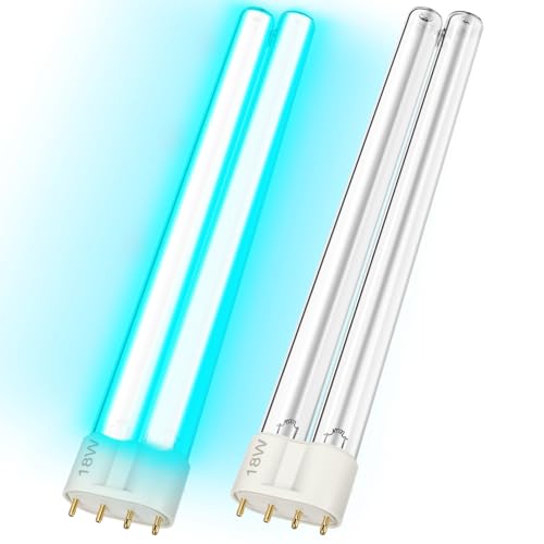 Giokyi 2 Pack 18W UV Replacement Bulb Compatible with AQUATOP, Jebo, Jebao, Tetra, SUNSUN, ViaAqua, Grech, etc. Various Pond Clarifier