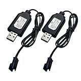 7.4V USB Charger Cable with SM-2PIN Plug Compatible RC Car RC Plane RC Tank RC Boat and Other Remote Control Toys for Universal 7.4V 2S Lipo Battery USB Charger with Battery Protection (2)
