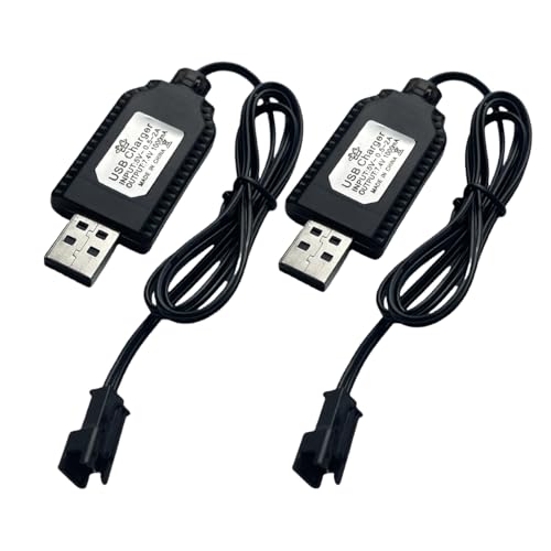 7.4V USB Charger Cable with SM-2PIN Plug Compatible RC Car RC Plane RC Tank RC Boat and Other Remote Control Toys for Universal 7.4V 2S Lipo Battery USB Charger with Battery Protection (2)