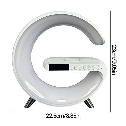 Byikun Multi Functional Wireless Charger Atmosphere Lamp Bluetooth Speaker Music Clock Alarm Key, 15W Fast Charger, App Control With 16 Million Light Colors, Room Decoration And Gifts For Adults Kids #TOP1