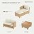 MIXPATIO Wicker Outdoor Patio Furniture Set 3 Pieces Patio Chaise Longue Conversation Set, Rattan L-Shaped Sofa Couch with Acacia Wood Coffee Table for Deck Porch and Garden