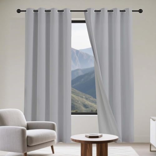 Rideau occultant contre la lumière extérieure panneau oeillets 260 x 155 cm - 2