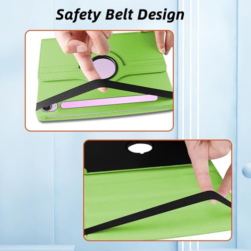 Image of TGK Rotating Cover for Samsung Galaxy Tab S9 FE 10.9 inch Tablet 360 Degree Rotating Leather Flip Case (Green)