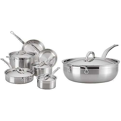 Hestan - ProBond Collection - Professional Clad Stainless Steel 10-Piece Ultimate Cookware Set & ProBond Collection - Professional Clad Stainless Steel All-In-One Pan, 5 Quart Hestan - ProBond Collection - Professional Clad Stainless Steel 10-Piece Ultimate Cookware Set & ProBond Collection - Professional Clad Stainless Steel All-In-One Pan, 5 Quart