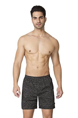 Image of Van Heusen Men Allover Print Boxer Shorts - 100% Super Combed Cotton - Pack of 2 - Functional Pockets