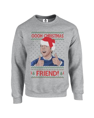 Image of New Spirit Original Ooh Christmas Friend Unisex Funny Adults Sweatshirt Jumper Heather Grey
