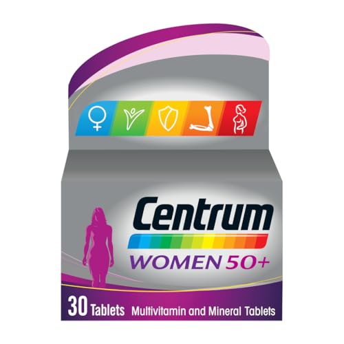 Centrum Women 50+ Tablets Multivitamin & Mineral Supplements, 23 essential nutrients including vitamin D, C, and Iron, 30 ct