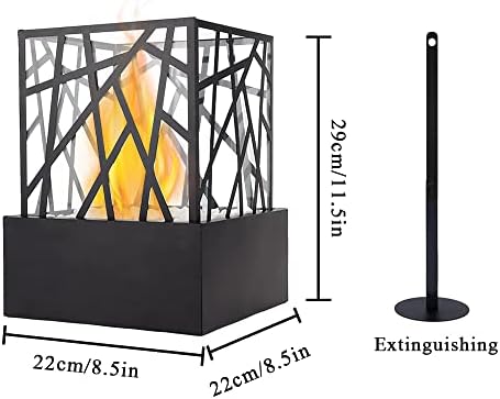 NEWIMAGE Tabletop Fire Pit, Fire Bowl 29 cm H Portable Tabletop Fireplace Clean Burning Bio Ethanol Ventless Fireplace for Indoor Outdoor Patio Parties Events