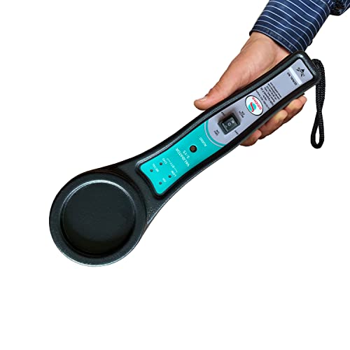 Image of Hand Held Metal Detector Model VALIDATOR S-15 (Black-Green) with LED Indicator for Malls, Airports, Hotels, Railway Stations, Banks