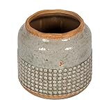Creative Co-Op Round Terra-Cotta Hobnail Planter Vase with Heavily Distressed...