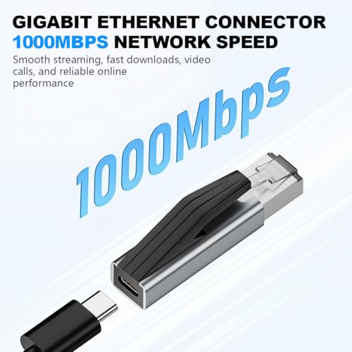 Image of ZORBES USB C to RJ45 Ethernet Adapter 1000Mbps, Type C Male to LAN Network Converter, Wired Internet Adapter for Laptop Tablet Smartphone