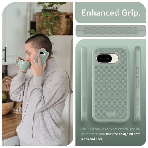 Image of TUDIA MergeGrip Magsafe Compatible for Google Pixel 9a Case - Green Lily