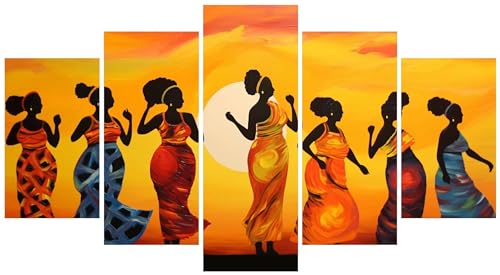 Diamond Painting Femme Africaine 5 Pièces - Kit Complet Broderie Diamant Grand Format 300x180cm