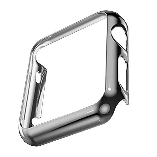 Apple Watch Case, HuanlongTM Apple Watch PC Plated Cover Case Slim Premium Super / Exact Fit / Plastic Cover Snap On Hard Protective Case for Apple Watch (PC Case Black 38mm)