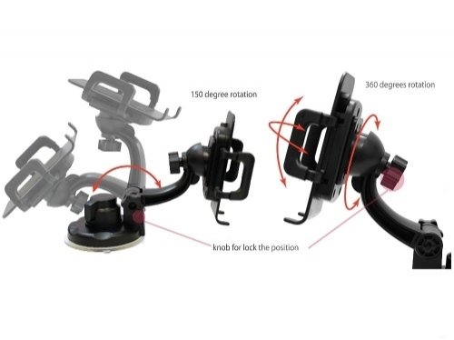 Xenda Universal Windshield Car Mount Cell Phone Holder Window Suction Cup Dock For Samsung Galaxy Rugby Pro - Samsung Trender - Samsung Galaxy Metrix 4G - Samsung Focus S #TOP5