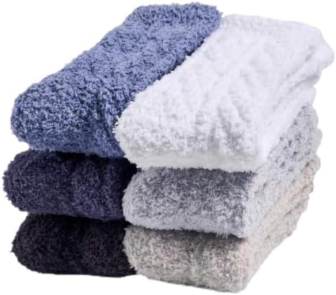Niorasen Kuschelsocken Damen 6 Paar, Warme Flauschige Bettsocken | Kuschelsocken Damen, warme flauschige Bettsocken, weiche Wintersocken, Geschenk fur Frauen, Einheitsgroesse