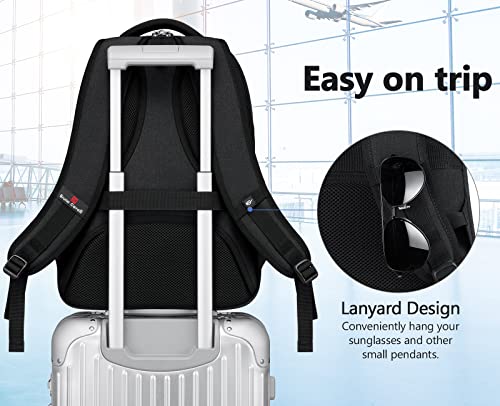 Bagsure Travel Laptop Backpack, Business Water Resistant Laptop Backpack with USB Charging Port, College Backpack for Men & Women Fits 15.6 inch Laptops - Thumbnail 7