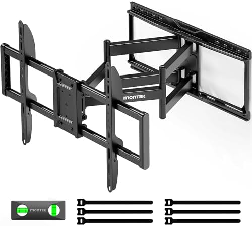 monTEK Full Motion TV Wall Mount for Most 37-90 inch TVs up to 165 lbs, Heavy Duty TV Mount with Dual Articulating Arms, Tool-Free Tilt, Swivel, Extension, Fits 16"/18"/24" Studs, Max VESA 600x400mm