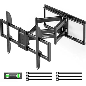 monTEK Heavy Duty TV Wall Mount for 37-90 Inch TVs up to 165lbs, 4X Load Tested, 25.1″ Extended Full Motion Dual Articulating Arms, Fits 12/16/18/24″ Studs, Tool-Free Tilt/Swivel, Max VESA 600x400mm