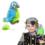 Pirate Parrot Plush Shoulder Magnet Stuffed Pirate Party Costume Accessories Animal Toys Cute Plushies for Kids Magnetic Blue
