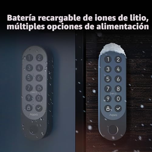 Miniatura 8 de Aqara Cerradura Inteligente U200 Con Lector De Huella Digital, Matter Over Thread, Cerradura Electronica Sin Llave Con Apple Home Key Y Batería Recargable, Soporta Apple Home, Google Home, Alexa,Negro