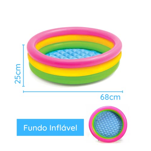 Piscina de Bolinha 80 litros Colorida + 100 Bolinhas