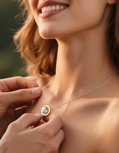 Clover Necklaces for Women Dainty Pendant with Premium Emerald/Moissanite(D Color VVS1 Clairty 3EX Cut)|925 Sterling Silver 14K Gold Plated Non Tarnish4