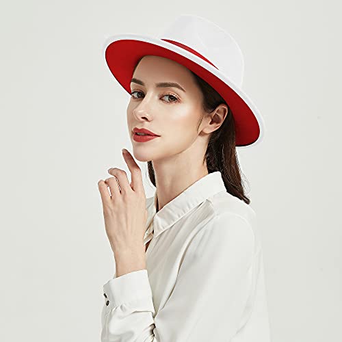 Image of Womens & Mens Fedora Hats, Wide Brim Fedora Hats for Women Men