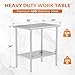 HOCCOT All Stainless Steel Work Table, Heavy Duty Prep Table 24x36 Inch with Stainless Steel Undershelf & Replaceable Feet(Without Casters) Commercial Workstation for Restaurant Kitchen Garage Outdoor