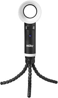 Nuby Baby Safe Bladeless Quiet Cooling Fan with Flexible Tripod Legs | 3 Cooling Modes | Rechargeable USB Cord Included | Black