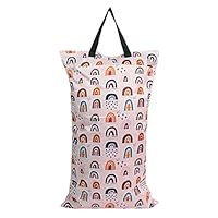 MHwan Wetbag Kindergarten, Wasserdichter Doppelreißverschluss zur getrennten Aufbewahrung Nasser und trockener Kleidung, Nassbeutel Kindergarten Groß, Waschbar, Wiederverwendbare Nasstasche (Pink)