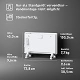 STIEBEL ELTRON Nowy grzejnik elektryczny stojący, na ok. 25 m², certyfikat TÜV, ogrzewanie konwektorowe z elektroniczną regulacją, 2 kW, energooszczędny, wyświetlacz LCD, rolki, 204451, biały