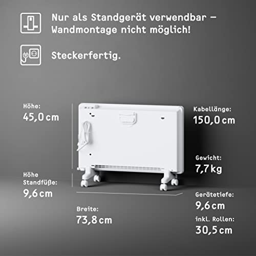 STIEBEL ELTRON Elektroheizung Standgerät für ca. 25 m², TÜV geprüft, Konvektor-Heizung mit elektronischer Regelung, 2 kW, energiesparend… – Ansicht 6