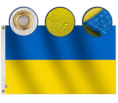 Double Sided Mini Ukraine Flag 2x3 Ft Small, Lasting Oxford Nylon 210D | Quadruple Stitched Fly Ends|Premium Ukrainian National Flags House Decoration Banner