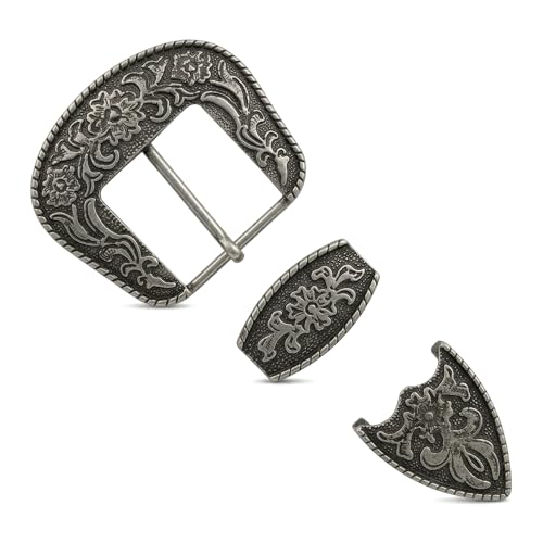 YAFIYGI Classic Vintage Replacement Belt Buckle in Silver Metal Buckles for Men and Women Western Style Buckels for Mens and Womens Belts Antique Fashion Accessory