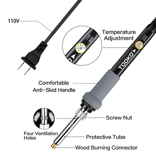 96Pcs Wood Burning Kit, Professional Wood Burner Pen Tool, Creative Tool Set Adjustable Temperature Woodburner For Embossing/Carving,Suitable For Beginners,Adults #TOP1