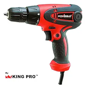 KING PRO By POWERBILT PBT-SD-10L 10mm Electric Screwdriver Drill 500W, 3 Free Bits and Variable Speed and 19+1Torque and Speed (Maximum Chuck Size: 3/8 Inches)