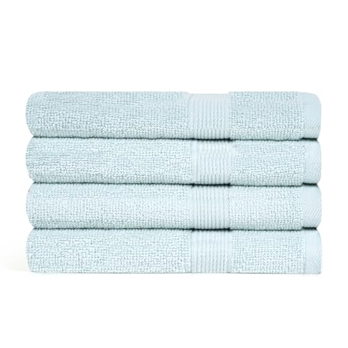 Kensington Home Express 100% Cotton Hand Towels 4 Piece Set for Men & Women – 450 GSM, Extra Soft, Ultra Absorbent, Lightweight, Quick Dry, Durable for Daily Use – Sea Glass