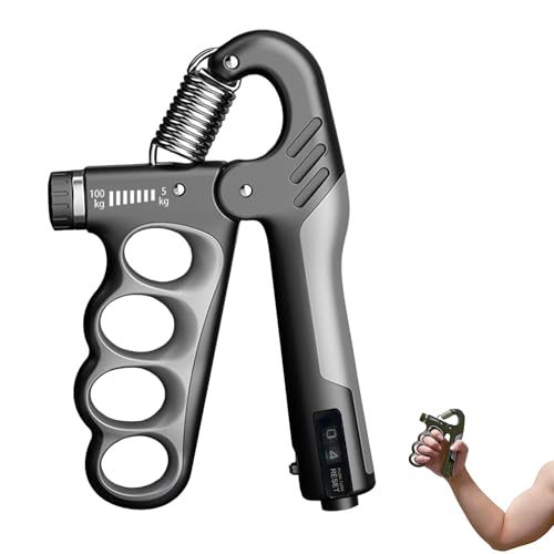 Poignet de Force Réglable 5-100 kg avec Compteur Intelligent, Entraîneur pour Main, Doigts et Avant-bras – Idéal pour Sport, Rééducation et Musculation – Noir