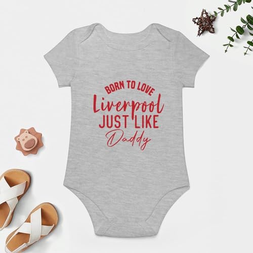 Born To Love Liverpool Just Like Daddy Newborn Outfits Baby Infant Clothes Short Sleeve Baby Girl Rompers White4