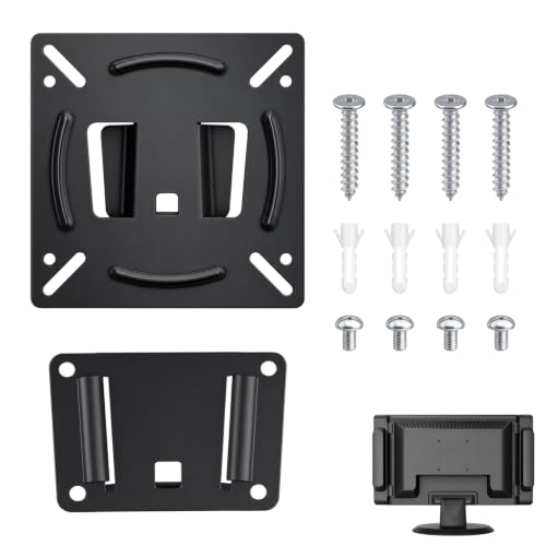 Image of 14–27 Inch Monitor Wall Mount – Ultra Slim Fixed TV & PC Monitor Bracket, VESA 75x75 100x100 Compatible, Heavy Duty Wall Mount for Home, Office, Caravan & Camper, LED/LCD/OLED/Plasma Screens